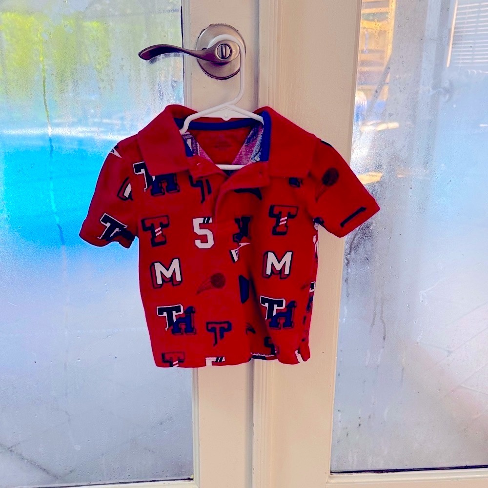 Tommy Hilfiger Kids Red Polo with Graphic Letters